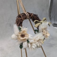 ドライフラワーミニリース ホワイト画像