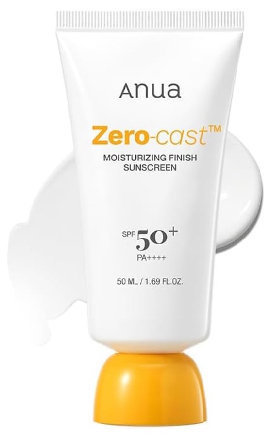ANUA(アヌア)ZERO-CAST モイスチャライジング サンスクリーン 50ml SPF50+ PA++++ 顔用日焼け止め 紫外線対策 デイリーサンクリーム 化粧下地 水分 混合肌 オイリー肌画像