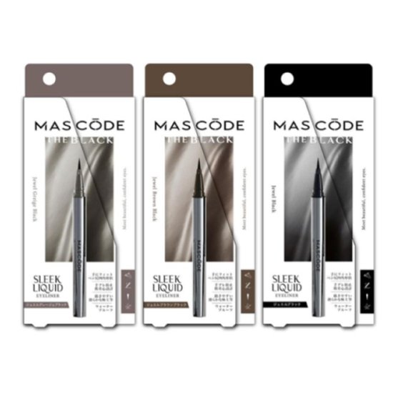 MASCODE マスコード アイライナー 全3種 商品選択 落ちない ウォータープルーフ リキッド ブラック ブラウン グレージュ 速乾 リキッドアイライナー 大人 汗 皮脂 水に強い にじまない 画像