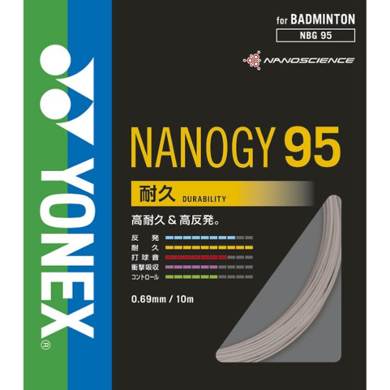 ヨネックス ナノジー９５ 10m単張り NBG95 バドミントンガット画像