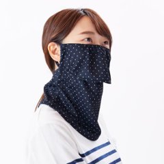 ヤケーヌ ピンドット 面ファスナー留め UVカット フェイスカバー マスク画像