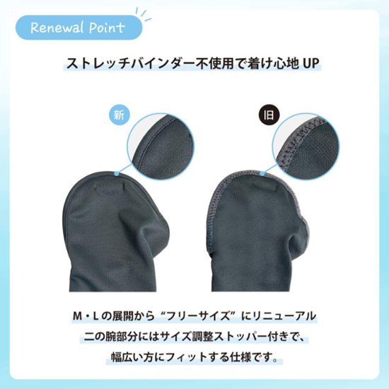 ヤケーヌ アームカバー ずれ落ち防止ストッパー付 UVカット 丸福繊維画像