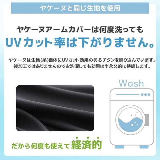 ヤケーヌ アームカバー ずれ落ち防止ストッパー付 UVカット 丸福繊維画像
