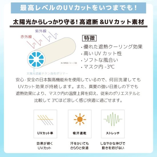 ヤケーヌ アームカバー ずれ落ち防止ストッパー付 UVカット 丸福繊維画像