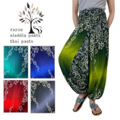 サルエルパンツ　タイパンツ　レーヨン　ヨガ　サロペット2Way　男女兼用　お部屋着　パジャマ　【JP柄】　の画像