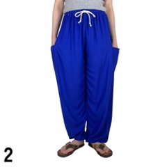 アラジンパンツ　タイパンツ　ウエストゴムヒモ　お部屋着　タイマッサージ　ヨガ　パジャマ　無地画像