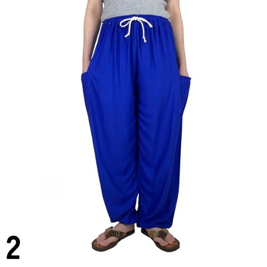 アラジンパンツ　タイパンツ　ウエストゴムヒモ　お部屋着　タイマッサージ　ヨガ　パジャマ　無地画像