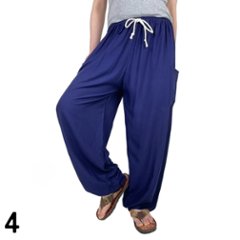 アラジンパンツ　タイパンツ　ウエストゴムヒモ　お部屋着　タイマッサージ　ヨガ　パジャマ　無地画像