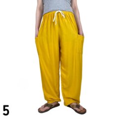 アラジンパンツ　タイパンツ　ウエストゴムヒモ　お部屋着　タイマッサージ　ヨガ　パジャマ　無地画像