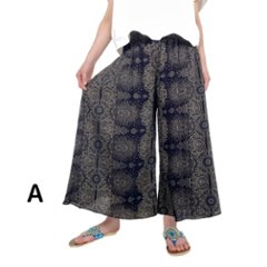 レーヨン　ワイドパンツ　ガウチョパンツ　90cm丈画像