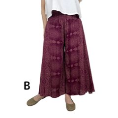 レーヨン　ワイドパンツ　ガウチョパンツ　90cm丈画像