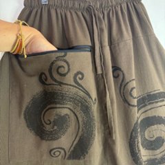 袴サルエルパンツ　ワイド　ビッグポケット　渦巻き　タイパンツ　ゆったり　男女兼用　2色画像