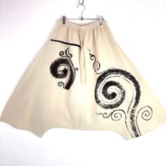 袴サルエルパンツ　ワイド　ビッグポケット　渦巻き　タイパンツ　ゆったり　男女兼用　2色画像
