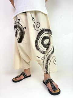 袴サルエルパンツ　ワイド　ビッグポケット　渦巻き　タイパンツ　ゆったり　男女兼用　2色画像