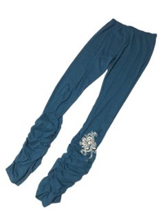 くしゅくしゅレギンス　すそくしゅくしゅタイプ　蓮柄プリント画像