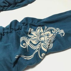 くしゅくしゅレギンス　すそくしゅくしゅタイプ　蓮柄プリント画像