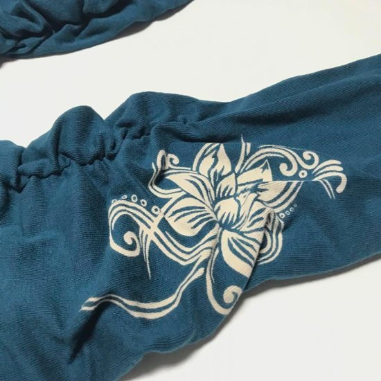 くしゅくしゅレギンス　すそくしゅくしゅタイプ　蓮柄プリント画像