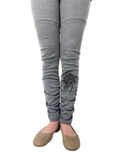 くしゅくしゅレギンス　すそくしゅくしゅタイプ　蓮柄プリント画像