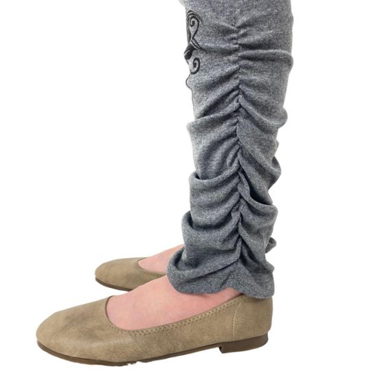 くしゅくしゅレギンス　すそくしゅくしゅタイプ　蓮柄プリント画像