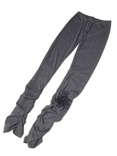 くしゅくしゅレギンス　すそくしゅくしゅタイプ　蓮柄プリント画像