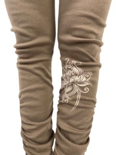 くしゅくしゅレギンス　すそくしゅくしゅタイプ　蓮柄プリント画像