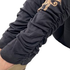 くしゅくしゅレギンス　すそくしゅくしゅタイプ　蓮柄プリント画像