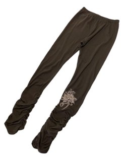 くしゅくしゅレギンス　すそくしゅくしゅタイプ　蓮柄プリント画像