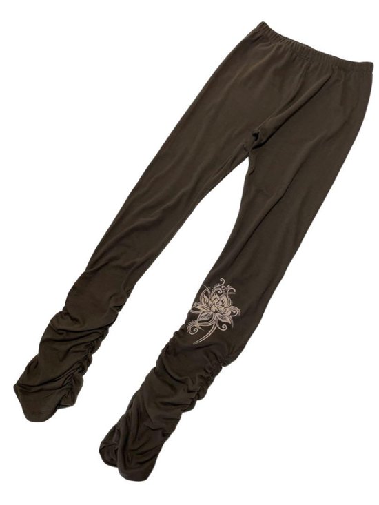 くしゅくしゅレギンス　すそくしゅくしゅタイプ　蓮柄プリント画像