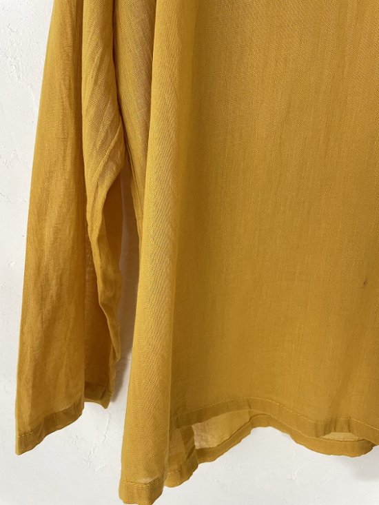 クルタ　シアーコットン　長袖　無地　画像