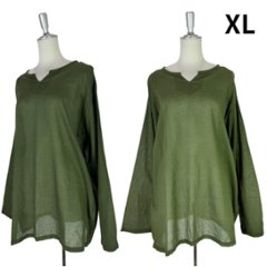 クルタ　シアーコットン　長袖　無地　画像