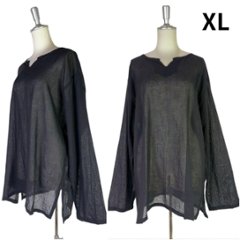 クルタ　シアーコットン　長袖　無地　画像