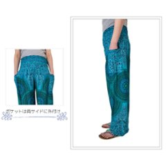 アラジンパンツ　タイパンツ　レーヨン　部屋着　ヨガ　タイマッサージ　男女兼用　ウエスト２タイプ　【12柄】画像