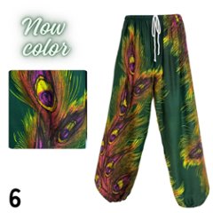 アラジンパンツ　タイパンツ　レーヨン　部屋着　ヨガ　タイマッサージ　男女兼用　　【650柄】画像