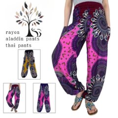 アラジンパンツ　タイパンツ　レーヨン　部屋着　ヨガ　タイマッサージ　男女兼用　【200柄】の画像