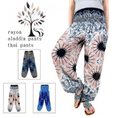 アラジンパンツ　タイパンツ　レーヨン　部屋着　ヨガ　タイマッサージ　男女兼用　ウエスト2タイプ　【540柄】の画像