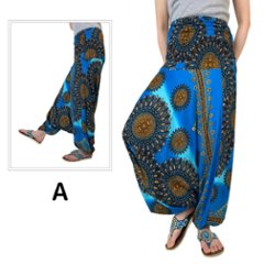 サルエルパンツ　タイパンツ　レーヨン　ヨガ　サロペット2Way　男女兼用　お部屋着　パジャマ　【400柄】　画像