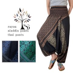 サルエルパンツ　タイパンツ　レーヨン　ヨガ　サロペット2Way　男女兼用　お部屋着　パジャマ　【B柄】　の画像