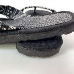 い草サンダル　和風　和装　ルームサンダル　スリッパ　軽量　鼻緒タイプ１ブラックゲリ生地　画像