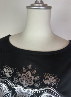 Tシャツ　ドルマン袖　夏　薄手　涼しい　ラメプリント　象柄画像