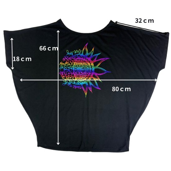 Tシャツ　ドルマン袖　夏　薄手　涼しい　ラメプリント　太陽と月柄画像