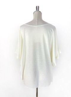 Tシャツ　ドルマン袖　夏　薄手　涼しい　ラメプリント　たんぽぽと蝶柄画像