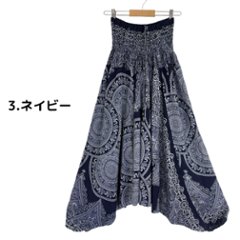 サルエルパンツ　タイパンツ　レーヨン　ヨガ　サロペット2Way　男女兼用　お部屋着　パジャマ　【920柄】　画像