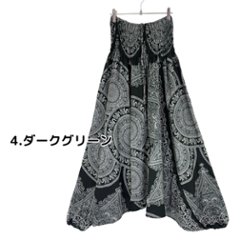 サルエルパンツ　タイパンツ　レーヨン　ヨガ　サロペット2Way　男女兼用　お部屋着　パジャマ　【920柄】　画像