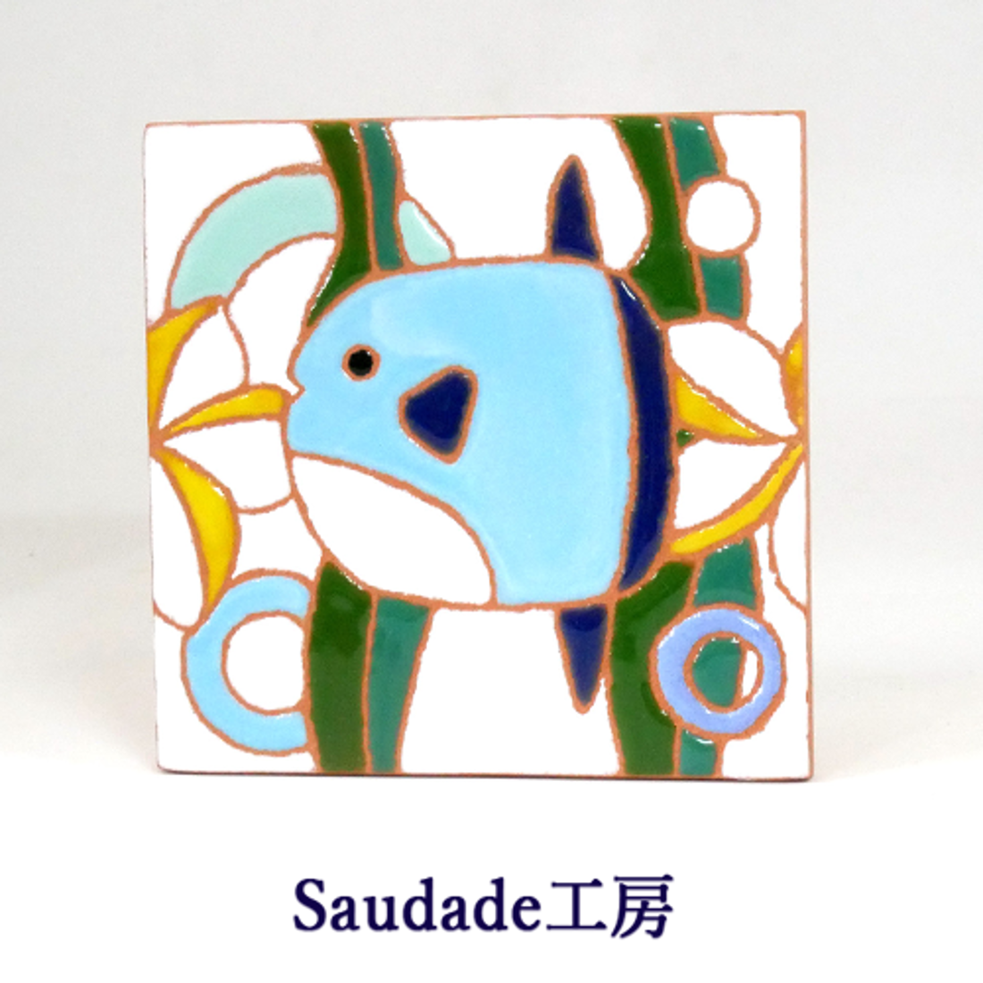 Antique turquoise ブラックタイルに描くターコイズ