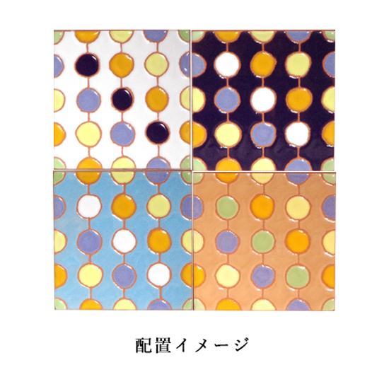 パターンタイル「ドット_しろ」75×75mm画像