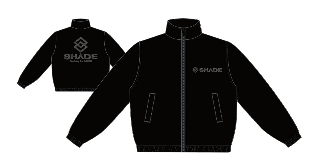 スタンドカラージャケット　ブラック×ブラックグリッター画像