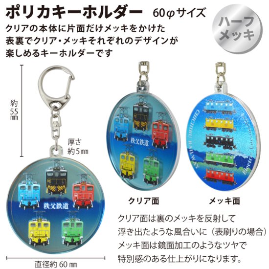 秩父鉄道　キーホルダー60Φ (半メッキ) 　鉄道グッズ画像