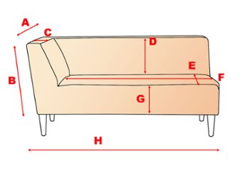 別注ソファーカバー オーダー 片肘タイプ 肘掛 背もたれ一体型 座って右側背もたれ画像