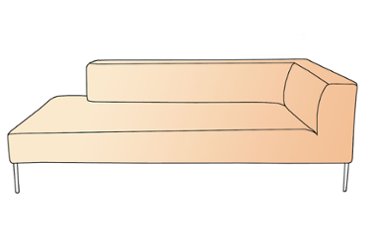 別注ソファーカバー オーダー 片肘タイプ 肘掛 背もたれ一体型 座って左側背もたれ【Bタイプ】画像