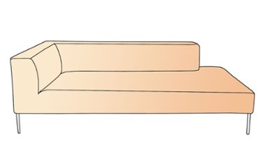 別注ソファーカバー オーダー 片肘タイプ 肘掛 背もたれ一体型 座って右側背もたれ【Bタイプ】の画像